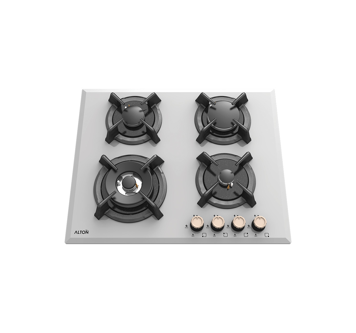 تصویر اجاق گاز آلتون شیشه ای مدل G-403 W سفید Alton G403W Glass Gas Stove White